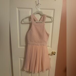 Three Pink Hearts Blush Pink Chiffon Dress